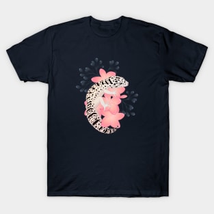 Leopard Gecko, Mack Super Snow, and Frangipani Flowers T-Shirt